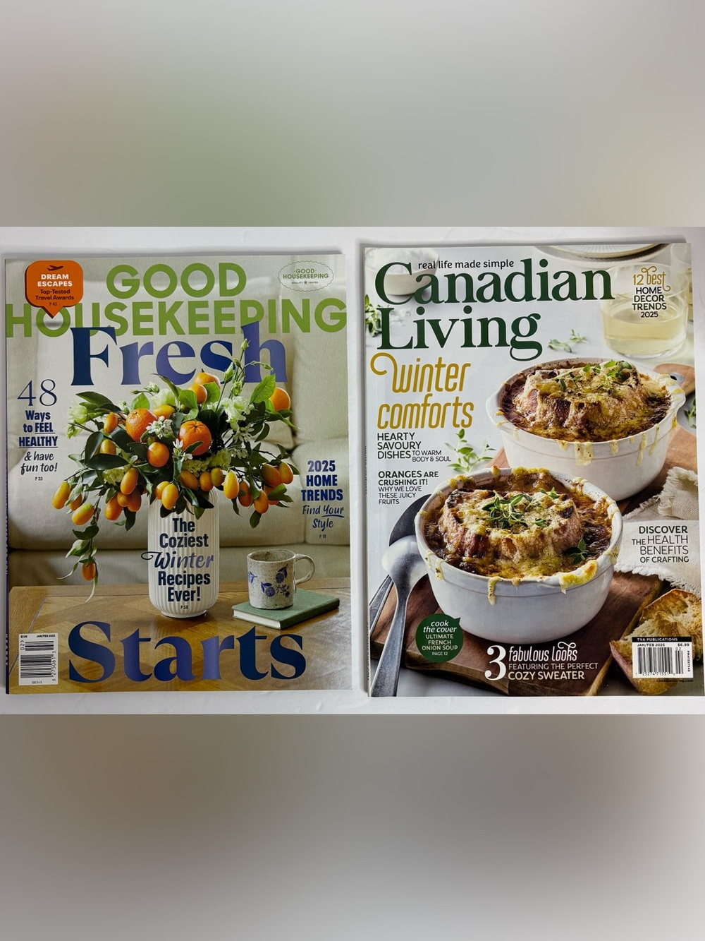 Canadian Living 2025 and Good Housekeeping 2025 Magazines